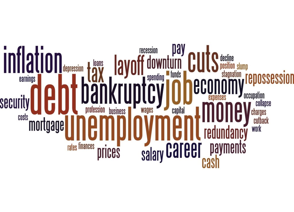 Words/Topics that experts often use to declare a recession. 