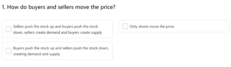 How do buyers and sellers move the price picture of multiple choice question