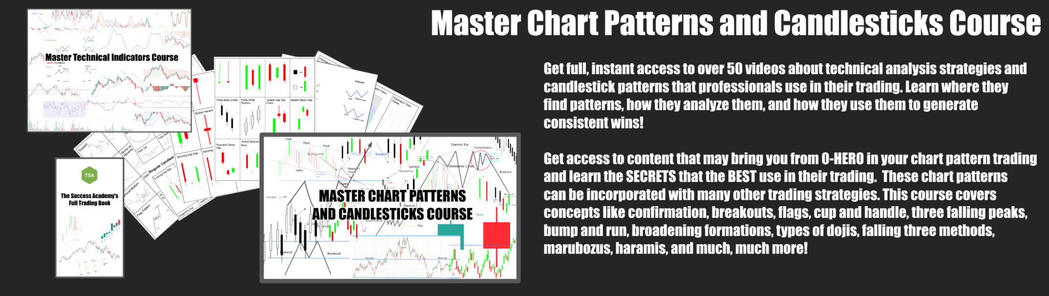 Master Chart Patterns and Candlesticks Course Summary with a description